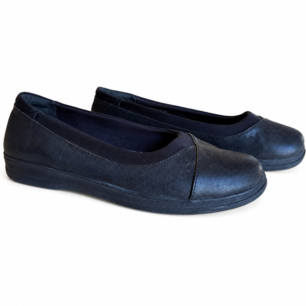 Clarks Cloudsteppers Breeze Ayla Black Slip On Round Toe Ballet Flats Shoes 8